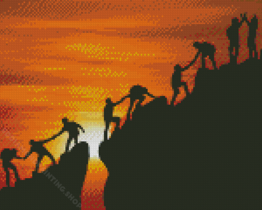 Helping Hands Silhouette Diamond Painting