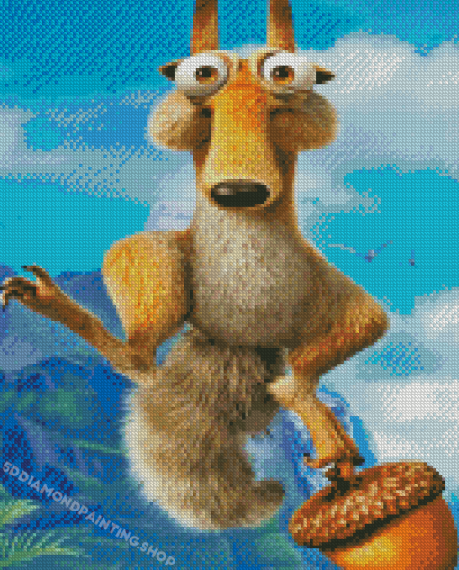 Ice Age Scrat Cartoon Squirrel Diamond Painting