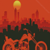 Motorcycle Sunset Diamond Painting