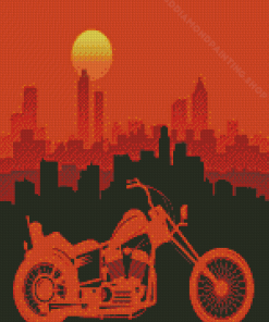 Motorcycle Sunset Diamond Painting