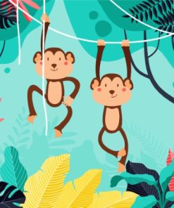 Swinging Monkeys Diamond Painting