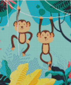 Swinging Monkeys Diamond Painting