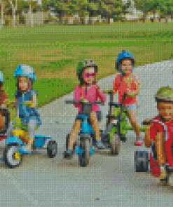 Kids On Trikes Diamond Painting