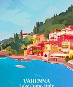 Lake Como Varenna Italy Poster Diamond Painting