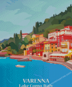 Lake Como Varenna Italy Poster Diamond Painting