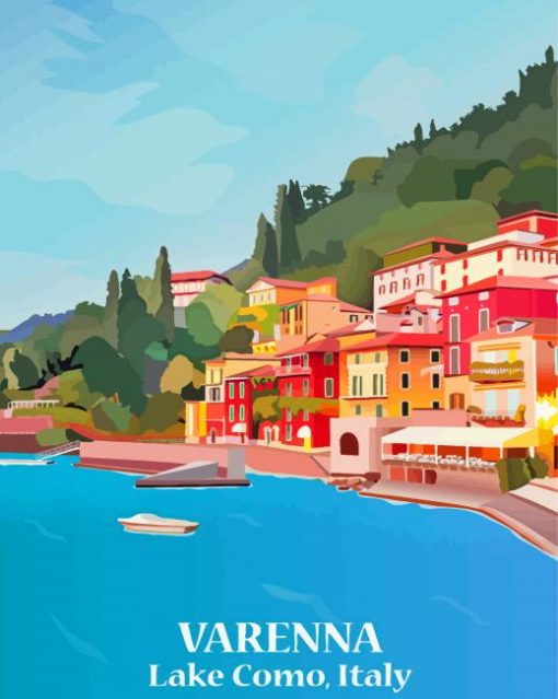 Lake Como Varenna Italy Poster Diamond Painting