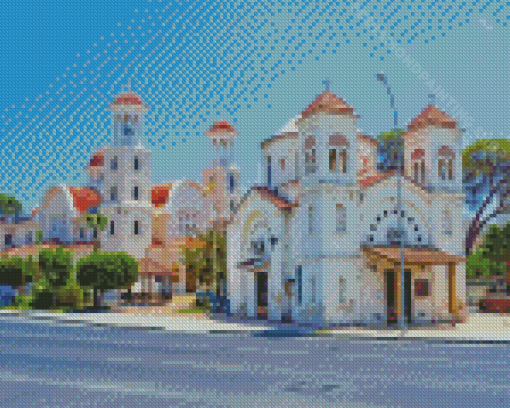 Larnaca Church In Cyprus Diamond Painting