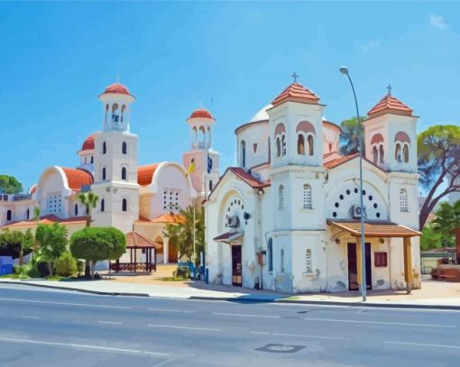 Larnaca Church In Cyprus Diamond Painting