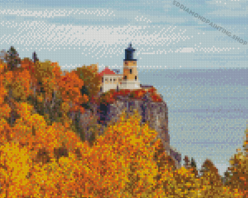 Lighthouse North Shore Minnesota Fall Diamond Painting