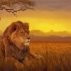 Lion In The Grass Diamond Painting