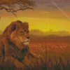 Lion In The Grass Diamond Painting