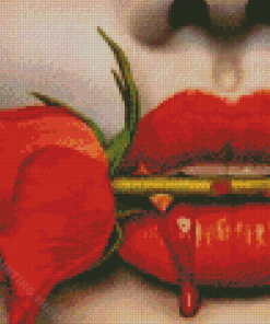 Lips Flower Diamond Painting