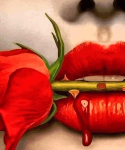 Lips Flower Diamond Painting