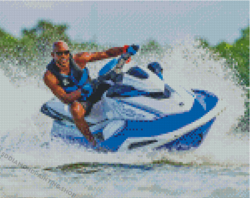 Man Riding Jet Ski Diamond Painting