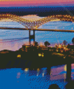 Memphis Bridge At Night Diamond Painting