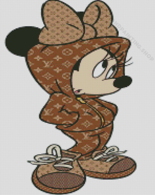 Minnie Mouse In Louis Vuitton Clothes Diamond Painting