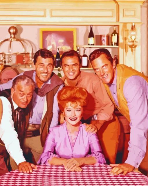 Miss Kitty With Gunsmoke Cast Diamond Painting