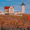 Nubble Lighthouse Maine York Diamond Painting