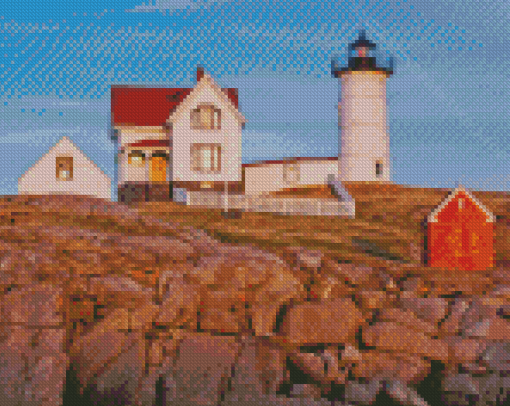 Nubble Lighthouse Maine York Diamond Painting