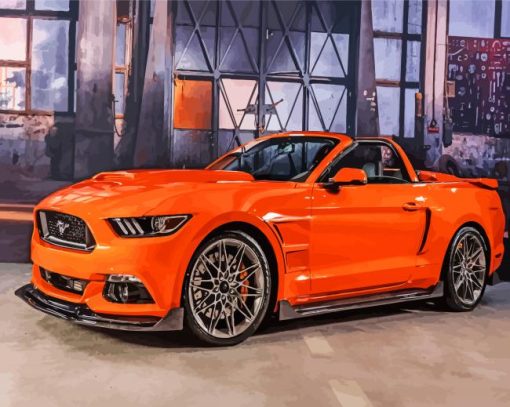 Orange 2017 Ford Mustang Diamond Painting