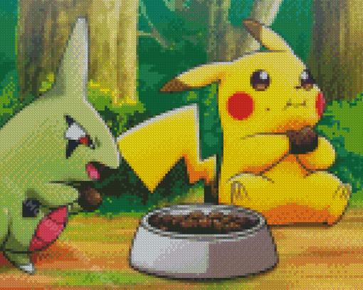 Pikachu And Larvitar Diamond Painting