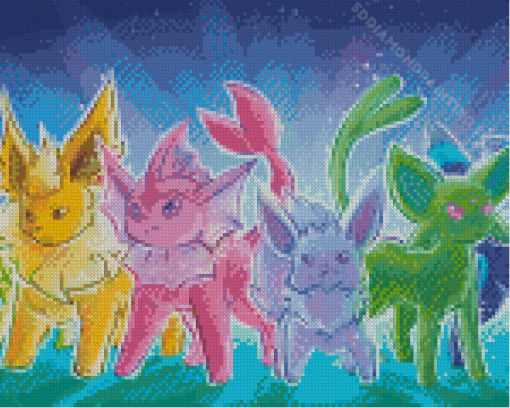 Pokemon Go Eeveelution Characters Diamond Painting