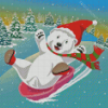 Polar Bear Sledding Diamond Painting