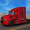 Red Semi Mack Truck Diamond Painting