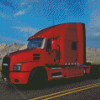 Red Semi Mack Truck Diamond Painting