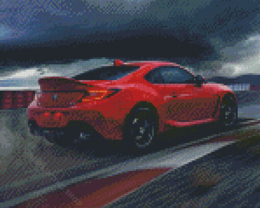 Red Toyota Gr 86 Car Diamond Painting