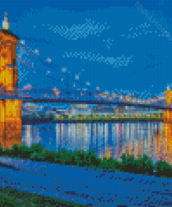 Roebling Bridge Covington Kentucky At Night Diamond Painting