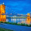 Roebling Bridge Covington Kentucky At Night Diamond Painting