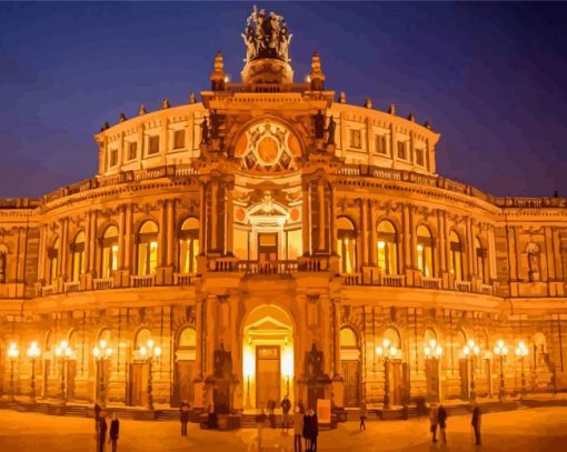 Semperoper Dresden At Night Diamond Painting