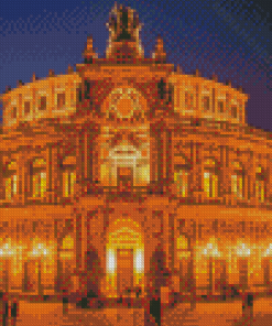 Semperoper Dresden At Night Diamond Painting