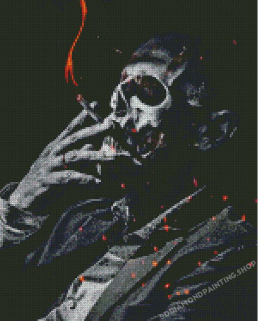 Skeleton Man Smoking Diamond Painting