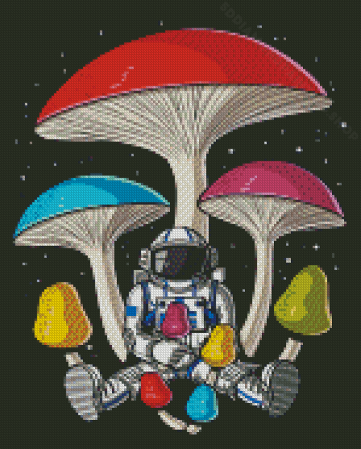 Space Mushrooms Diamond Painting