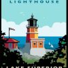 SplitRock Lighthouse North Shore Minnesota Poster Diamond Painting