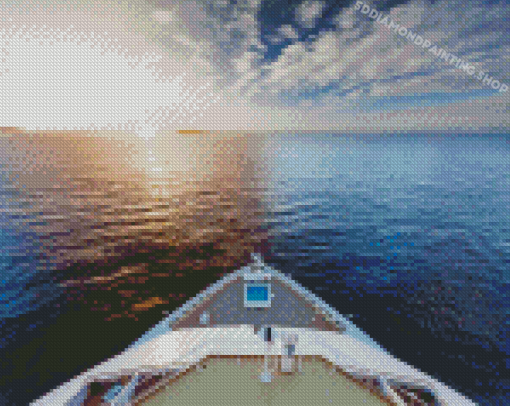 Sunrise Cruise Ship Prow Diamond Painting