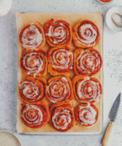 Sweet Cinnamon Buns Rolls Diamond Painting