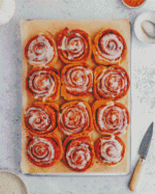 Sweet Cinnamon Buns Rolls Diamond Painting