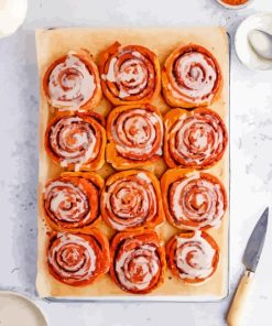 Sweet Cinnamon Buns Rolls Diamond Painting