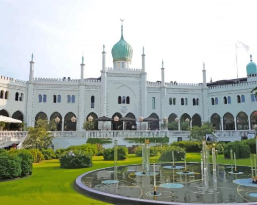 Tivoli Gardens Buildings Diamond Painting