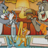 Tom And Jerry And Dog Cartoon Diamond Painting