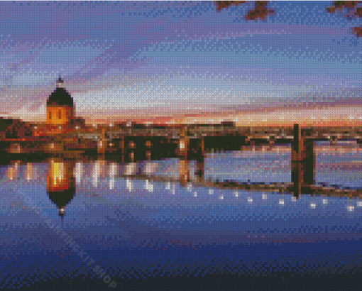 Toulouse Pont Saint Pierre Water Reflection Diamond Painting