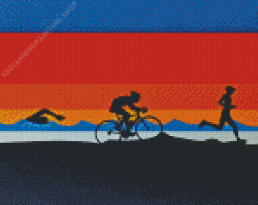 Triathlons Poster Art Diamond Painting