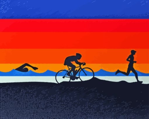 Triathlons Poster Art Diamond Painting