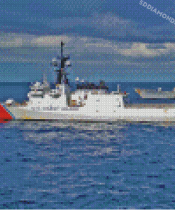 United States Coast Guard Ship In The Sea Diamond Painting