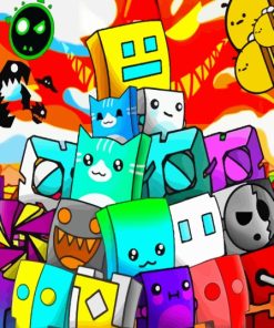 Video Game Geometry Dash Diamond Painting