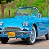 Vintage Blue Corvette Car Diamond Painting