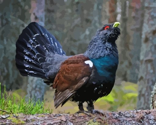 Western Capercaillie On Branch Diamond Painting